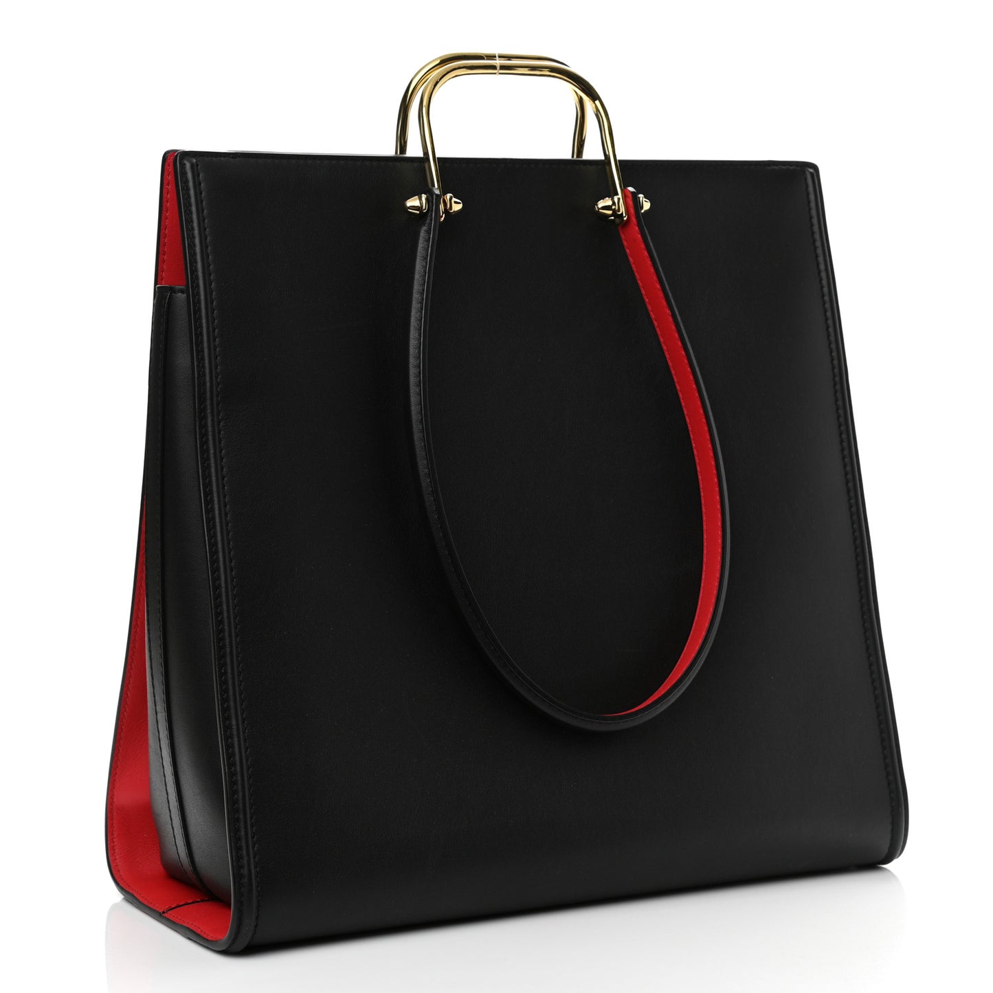 Calfskin The Tall Story Shoulder Bag Black Red