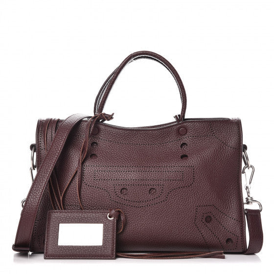 Veau Grana Perforated Blackout Hardware S City Rouge Acajou