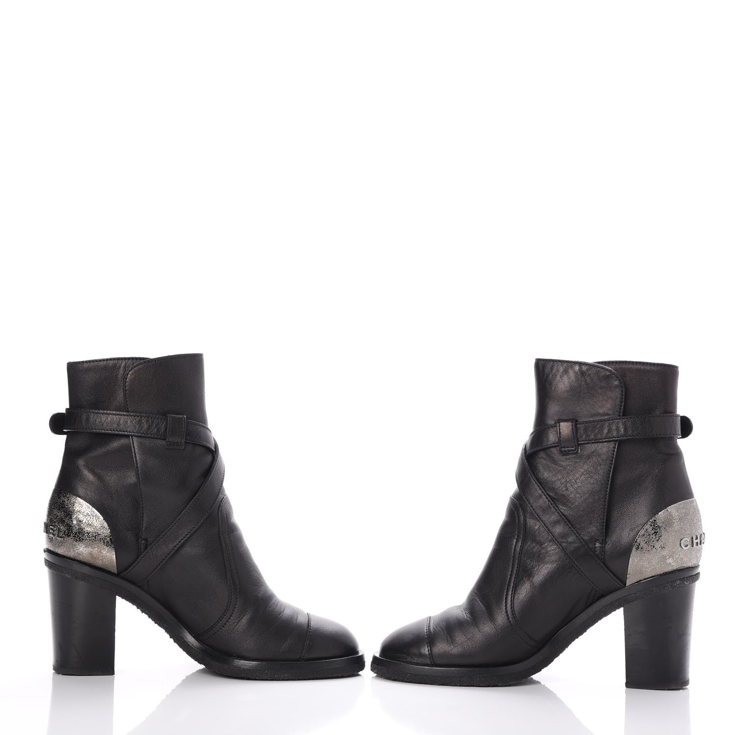 Chanel Calfskin Ankle Boots 35 Black 5 of 10