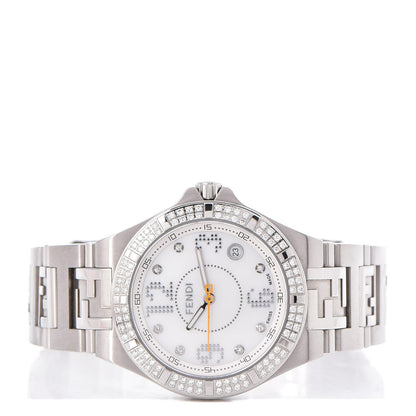 Fendi Stainless Steel Diamond Pave Bezel 33mm High Speed Quartz Watch 3 of 11