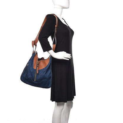 Loewe Calfskin Denim Medium Hammock Shoulder Bag Multitone Tan 2 of 11