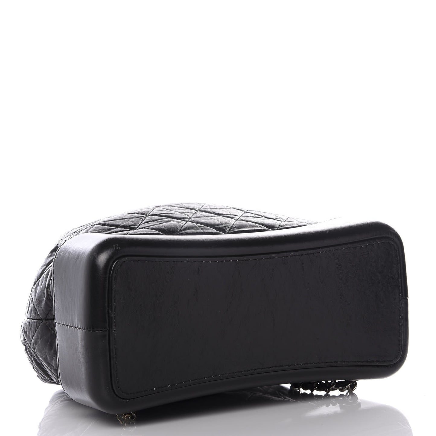Aged Calfskin Quilted Gabrielle Backpack Black