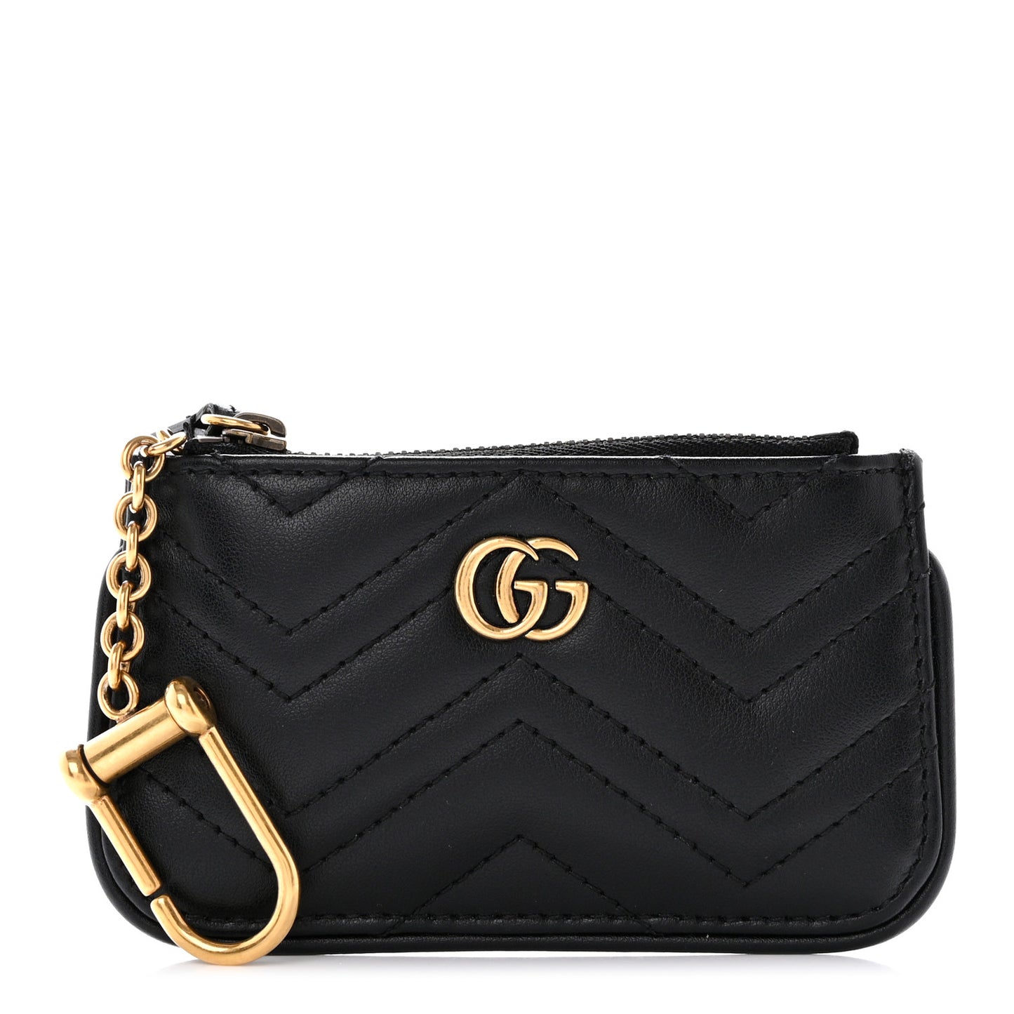 Calfskin Matelasse GG Marmont Key Case Black