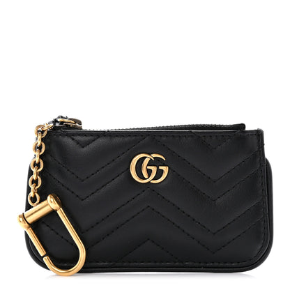Gucci Calfskin Matelasse GG Marmont Key Case Black 1 of 8