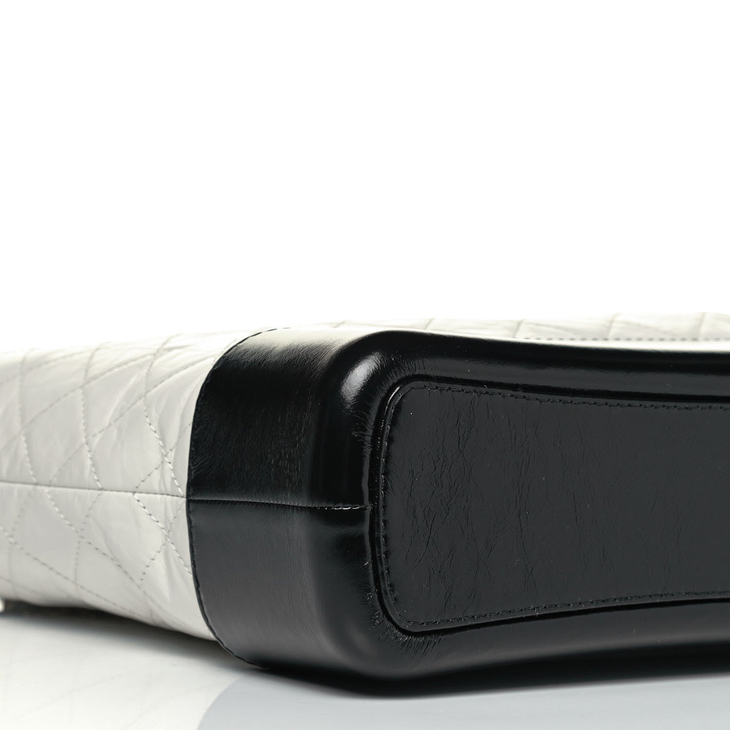 Chanel Aged Calfskin Quilted Large Gabrielle Hobo White Black 5 of 9