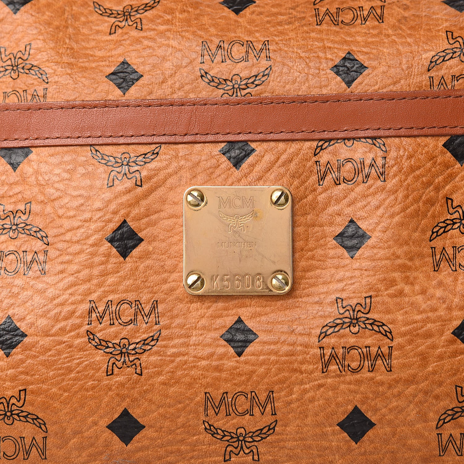 MCM Visetos Boston Weekender Bag Cognac 22 of 22