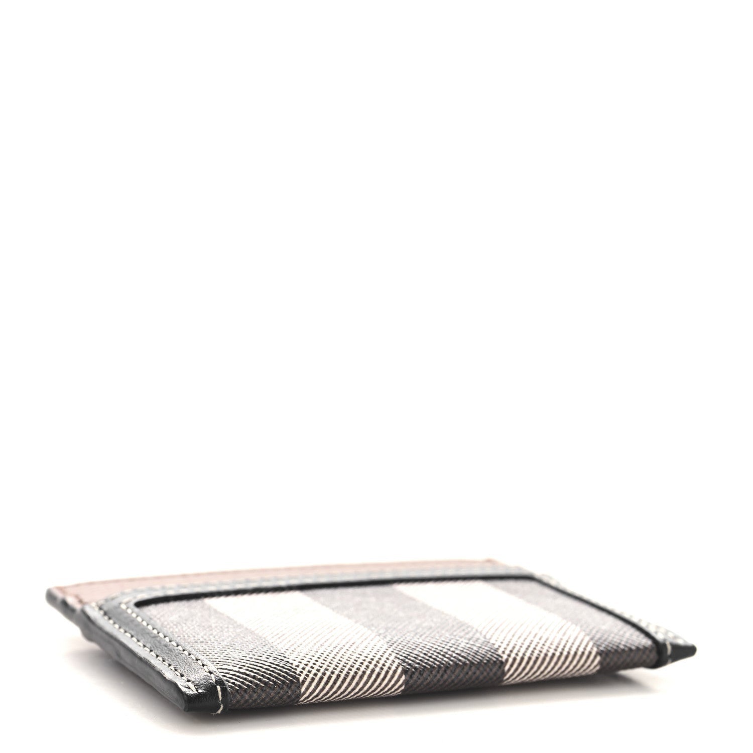 Burberry E-Canvas Calfskin Sandon Check Card Case Dark Birch 4 of 6