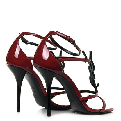Saint Laurent Patent Calfskin Cassandra 100 Sandals 37 Red Laquer 4 of 10