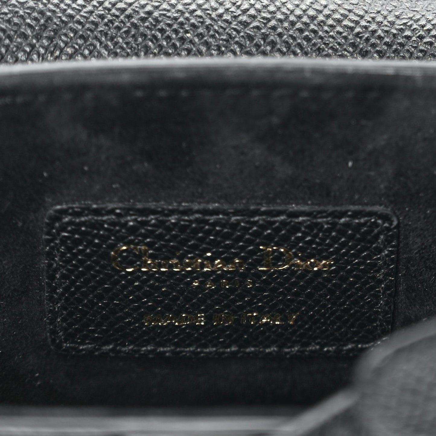 Grained Calfskin Mini Saddle Bag With Strap Black
