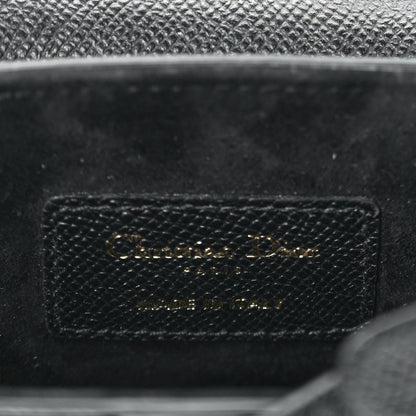 Christian Dior Grained Calfskin Mini Saddle Bag With Strap Black 5 of 8