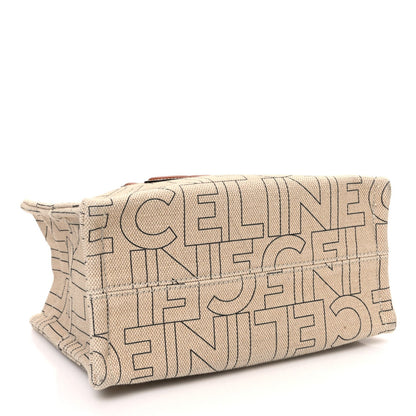 Celine Canvas Calfskin All Over Print Small Cabas Thais Natural Tan 4 of 7