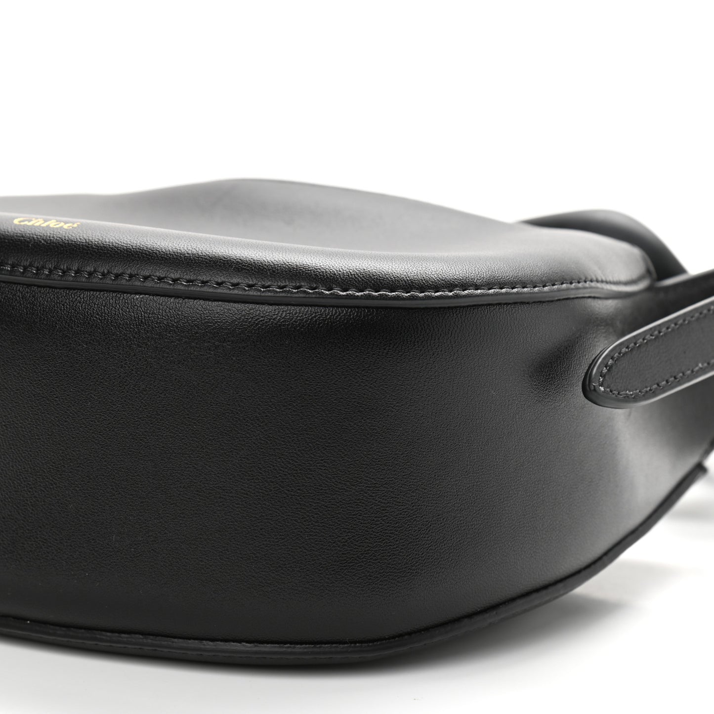 Small Grain Calfskin Kiss Bag Black