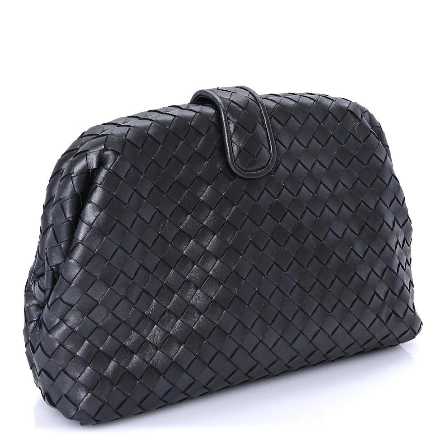 Nappa Intrecciato The Lauren 1980 Clutch Argento Ossidato