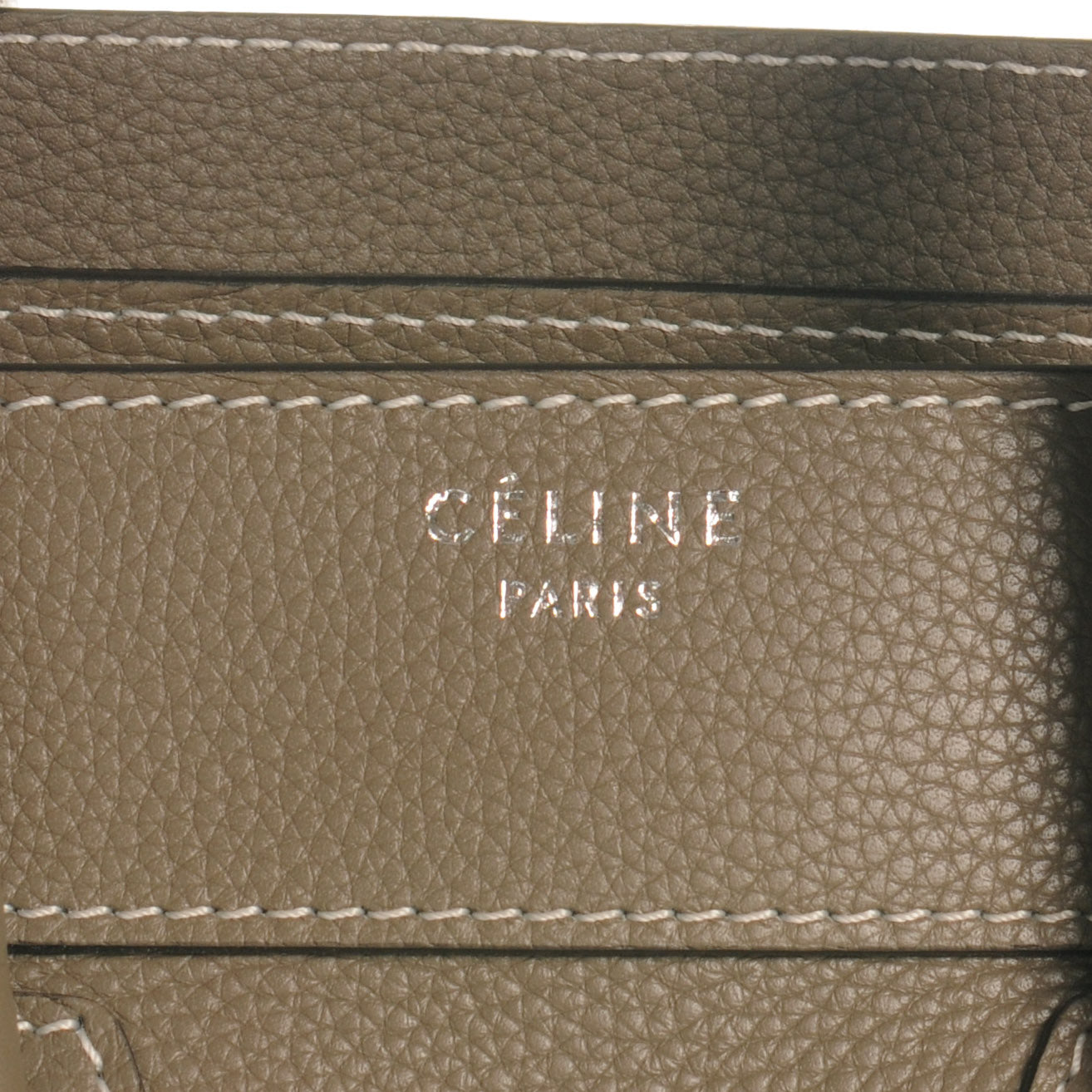 Celine Drummed Calfskin Micro Luggage Souris 5 of 8