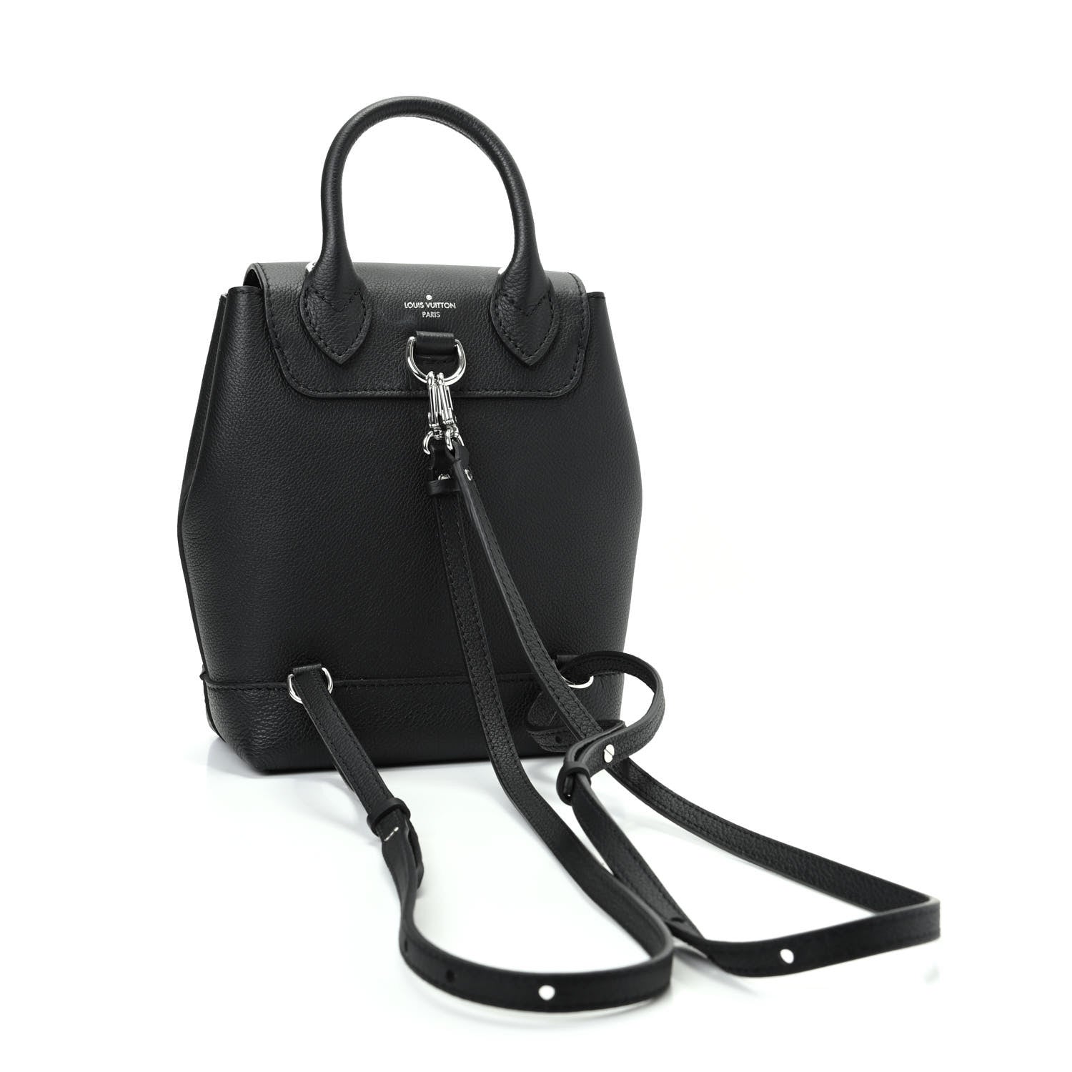 Louis Vuitton Calfskin Lockme Mini Backpack Black 3 of 8