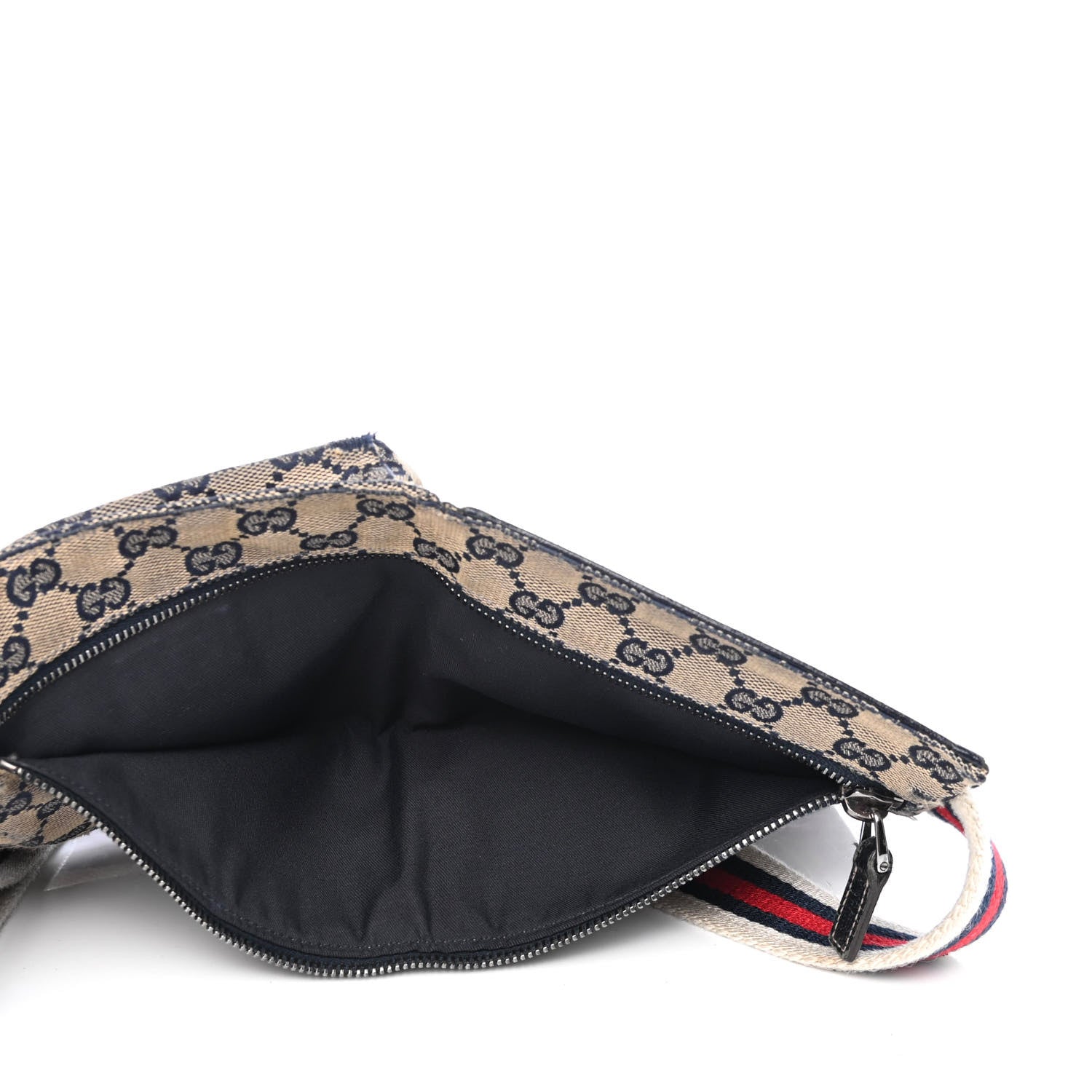 Gucci GG Monogram Web Double Pocket Belt Bag Navy 5 of 5