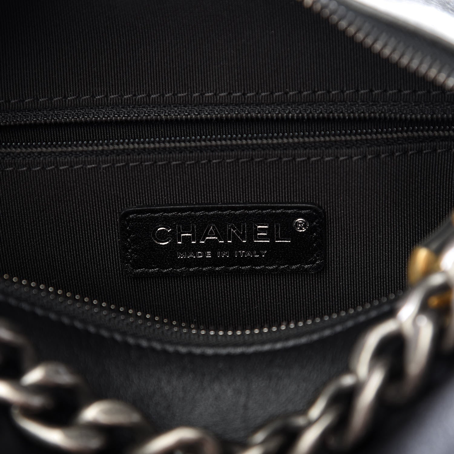 Chanel Calfskin Chain 20s Signature Hobo Black 5 of 9