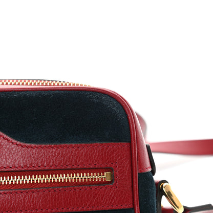 Gucci Suede Calfskin Web Mini Ophidia Shoulder Bag New Blue Romantic Cherry 11 of 15