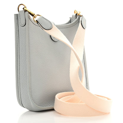 Hermes Taurillon Clemence Amazone Evelyne TPM Bleu Pale Nata 3 of 11