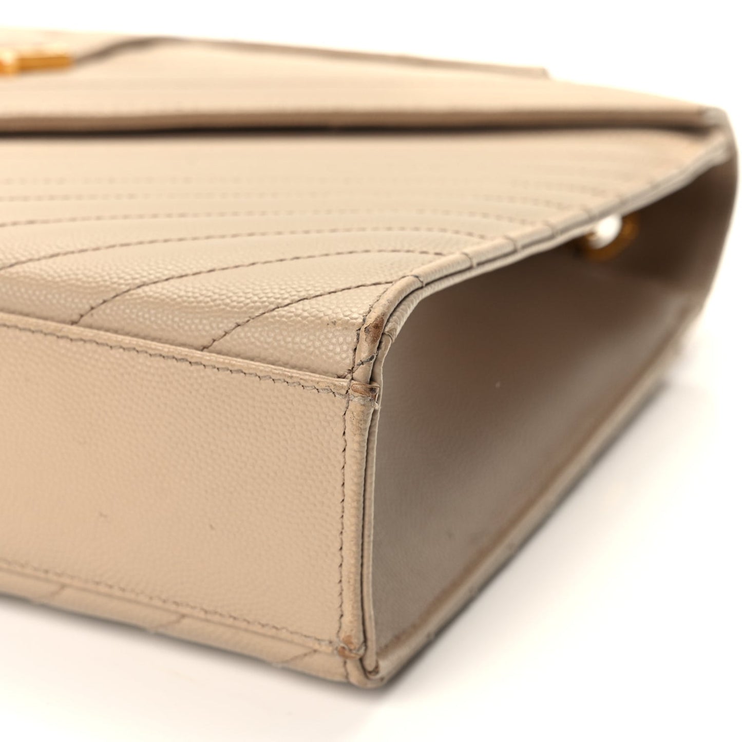 Grain De Poudre Matelasse Chevron Large Monogram Satchel Dark Beige