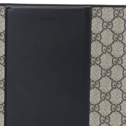 Gucci GG Supreme Monogram Zip Wristlet Pouch Beige Black 6 of 7
