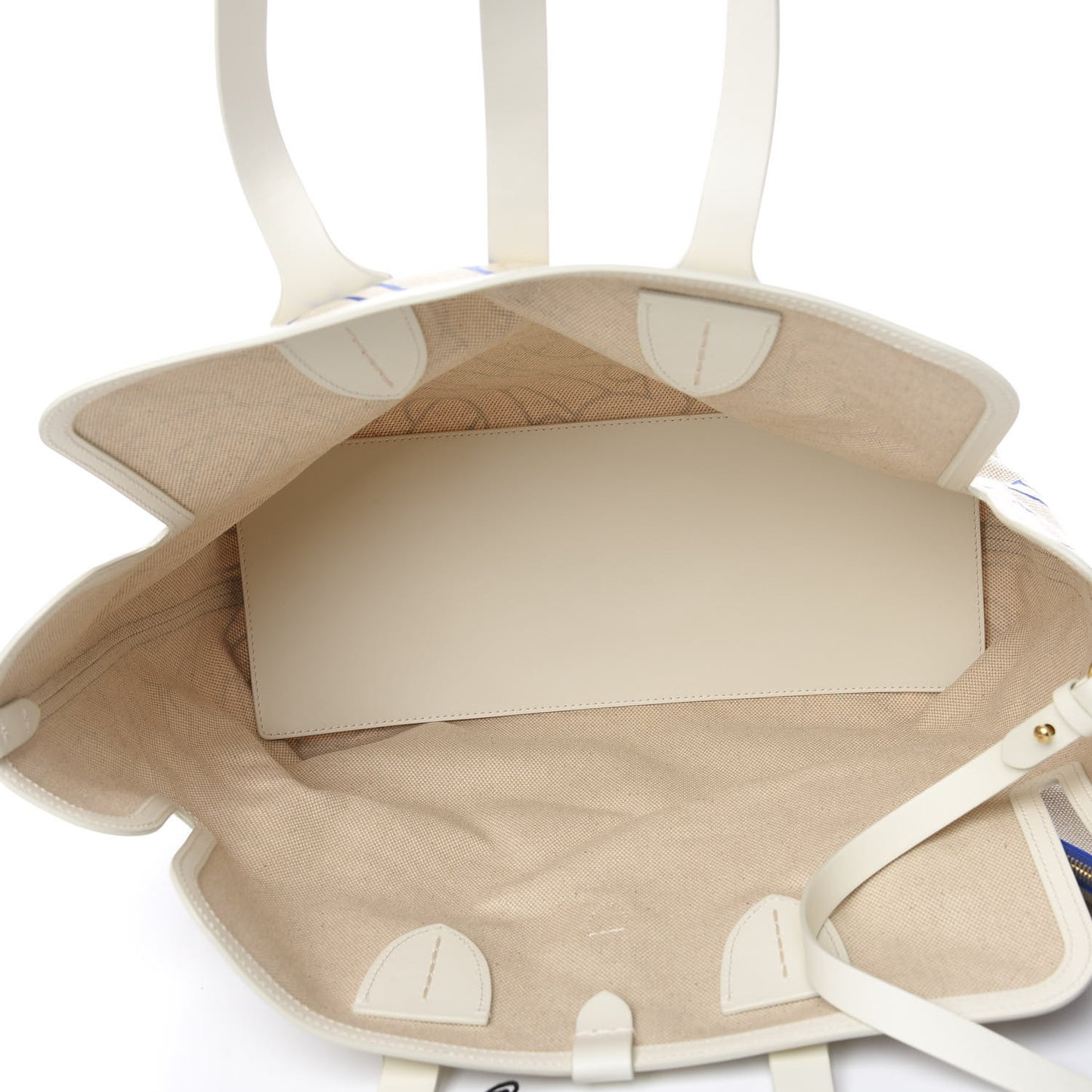 Cotton Canvas Monogram Medium Soft Belt Bag Natural Honey Blue