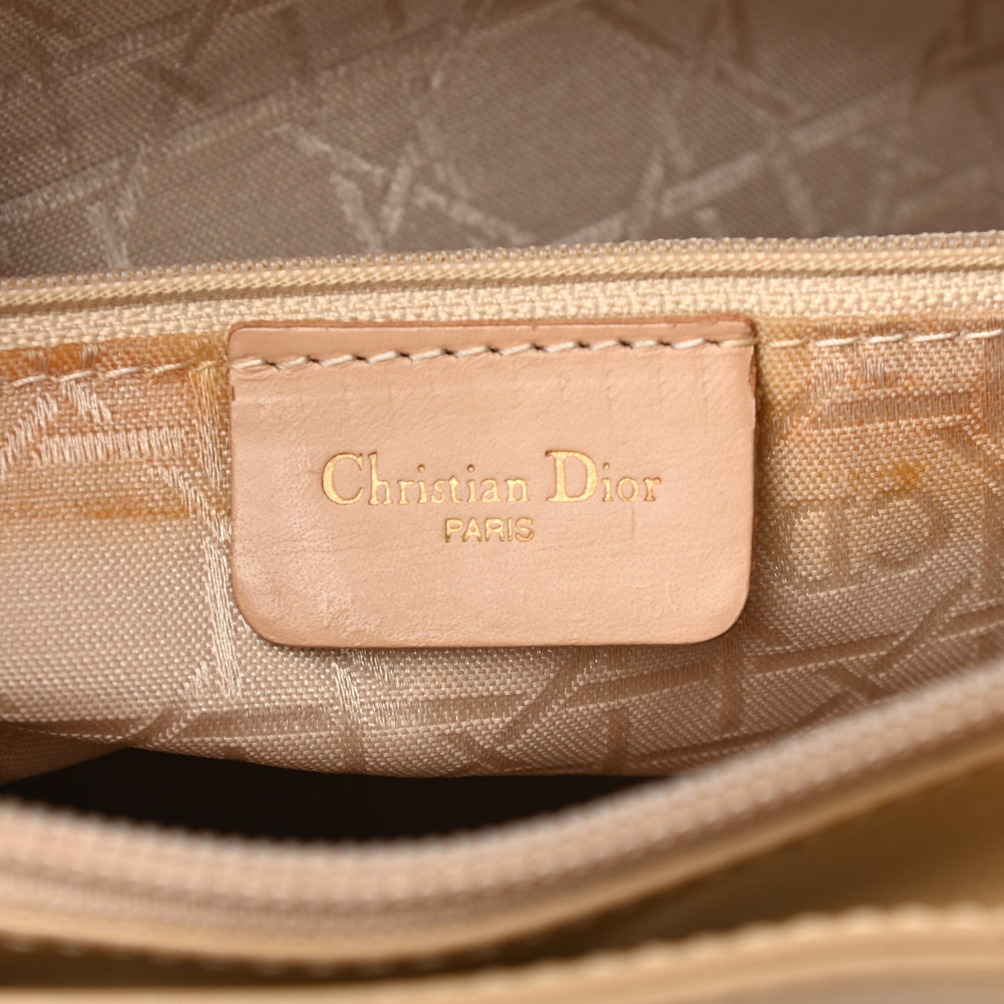 Patent Large Lady Dior Beige