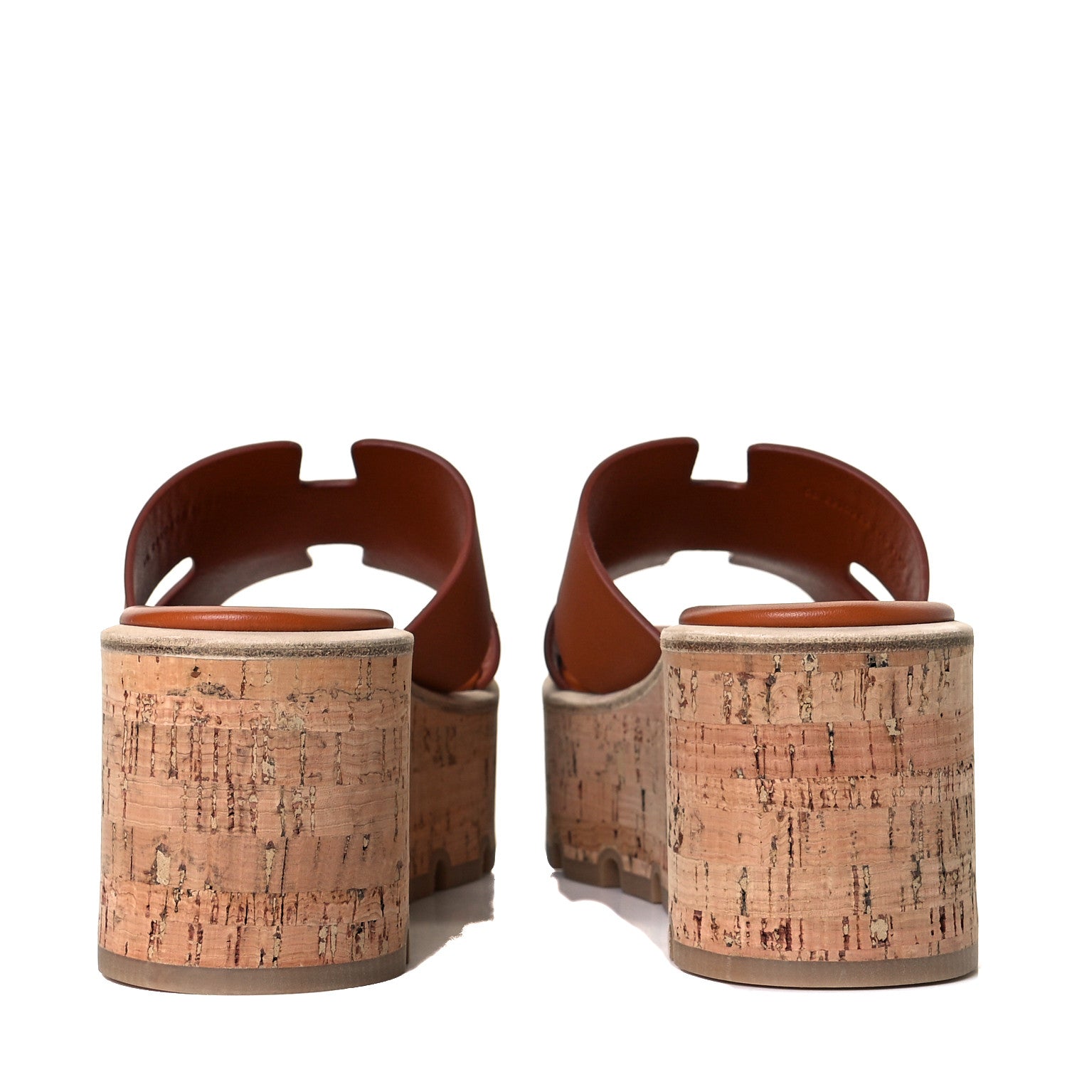 Hermes Calfskin Cork Eze 30 Sandals 37 Marron Glaise 5 of 8