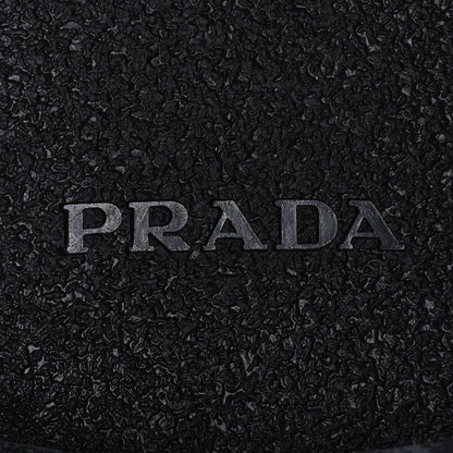 Prada Vitello Lux Nylon Metal Triangle Logo Monolith Pouch Pocket 55mm Tall Combat Boots 37 Black 7 of 7