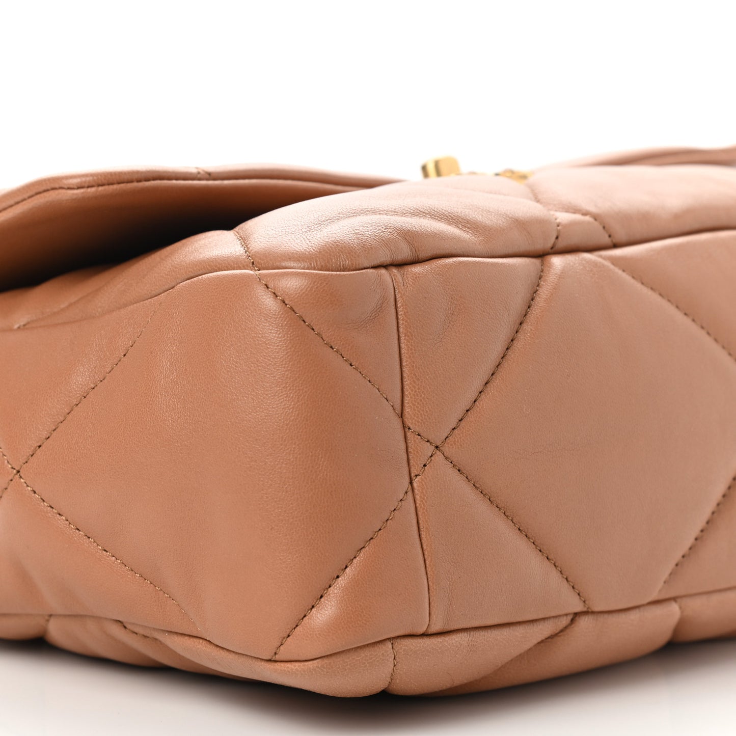 Lambskin Quilted Large Chanel 19 Flap Brown