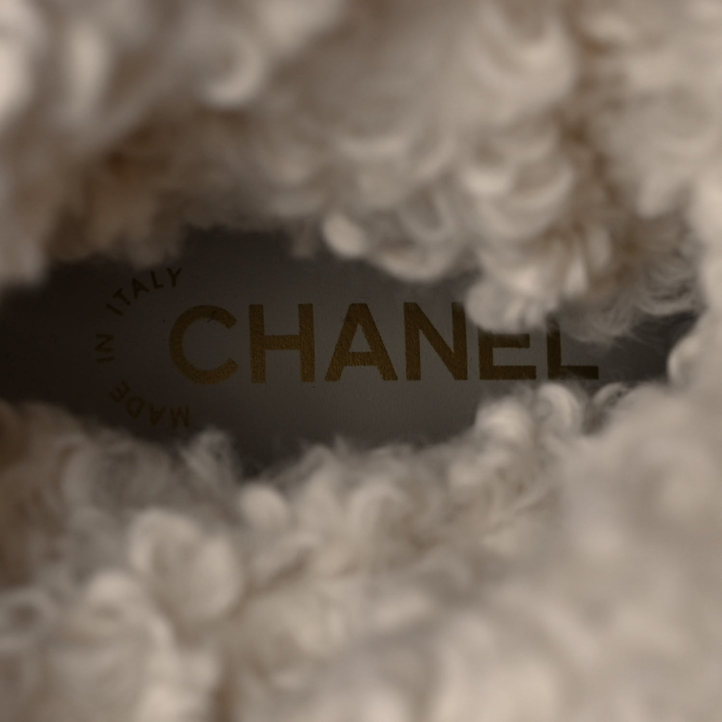 Calfskin Shearling CC Lace Up Boots 36.5 Black