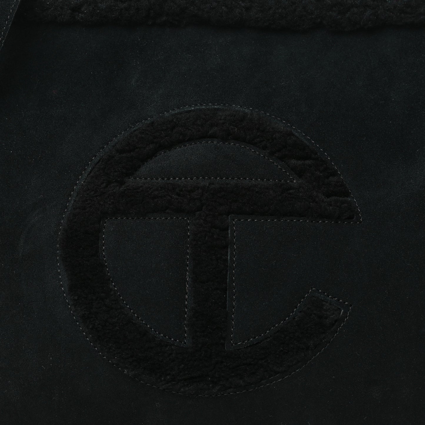 X UGG Suede Shearling Medium Shopping Bag Raw Black