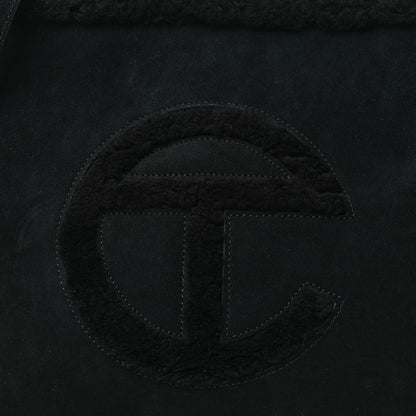Telfar X UGG Suede Shearling Medium Shopping Bag Raw Black 8 of 10