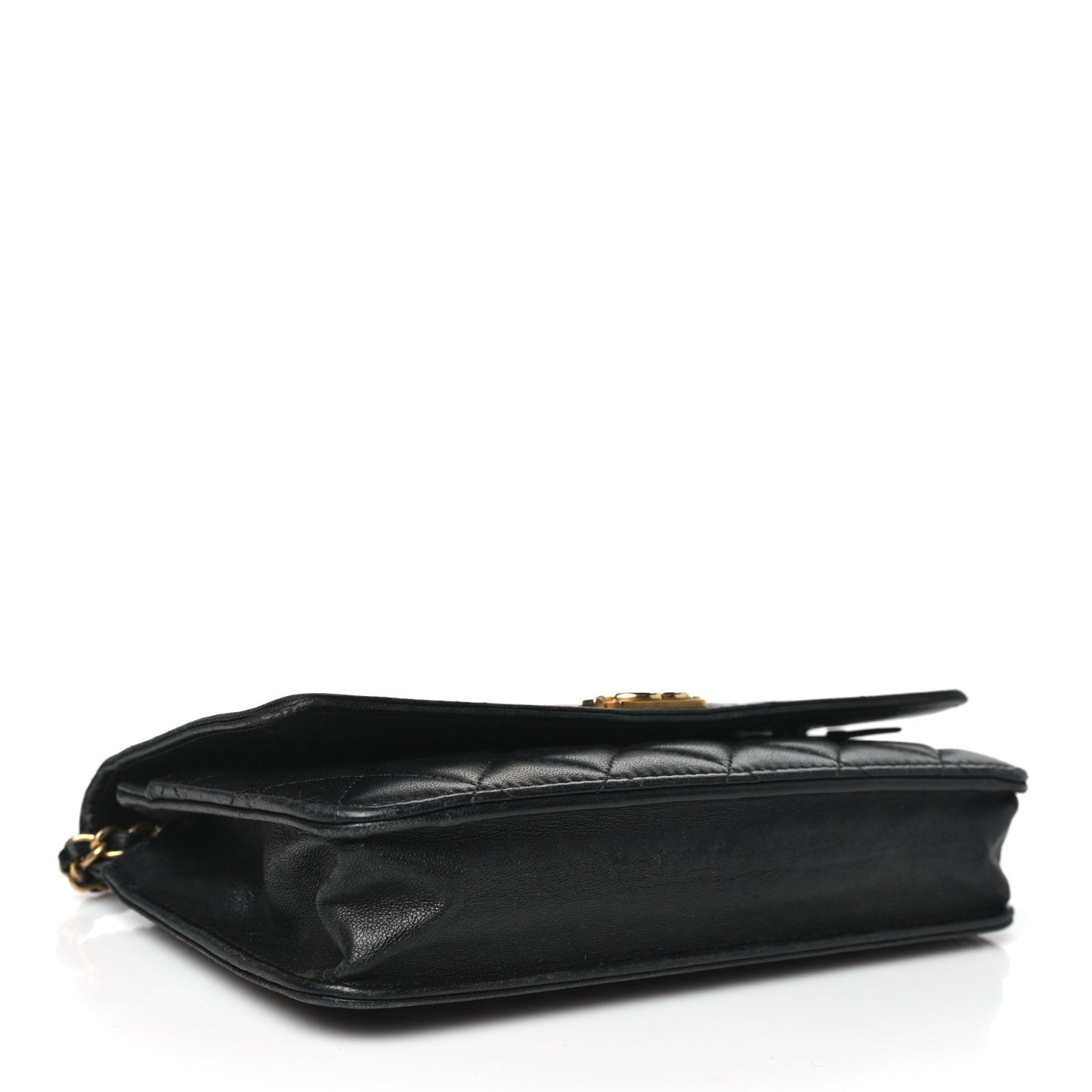 Lambskin Quilted Boy Wallet On Chain WOC Black