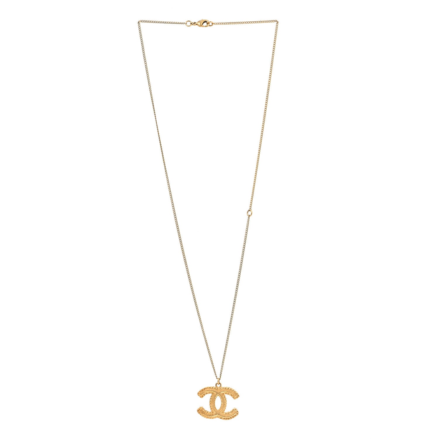 Chanel CC Necklace Matte Gold 2 of 4