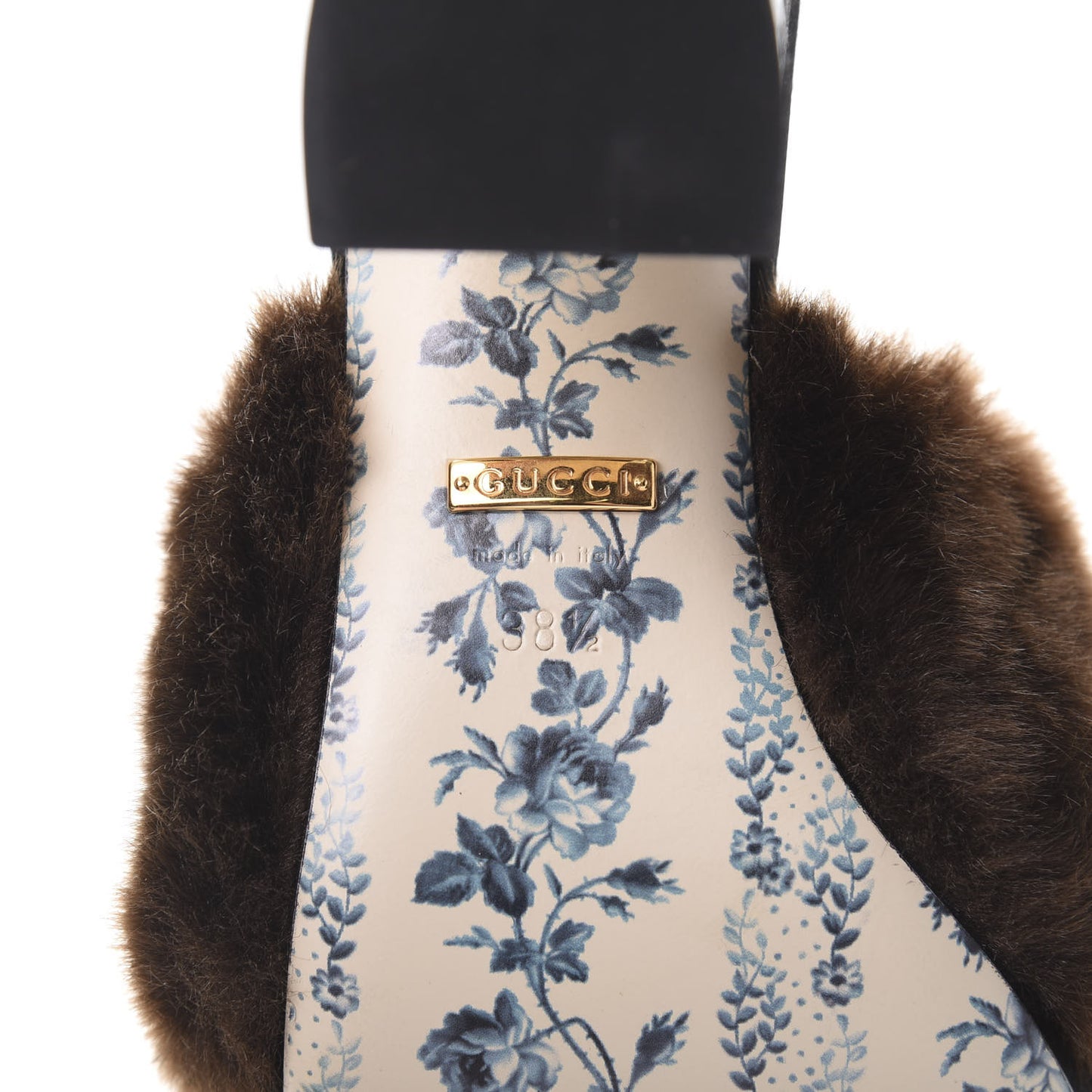 Mink Silk Satin Crystal Candy Mules 38.5 Scan Brown Black