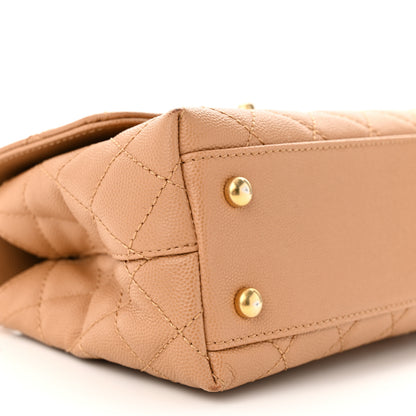Chanel Caviar Quilted Mini Coco Chain Handle Flap Dark Beige 9 of 11