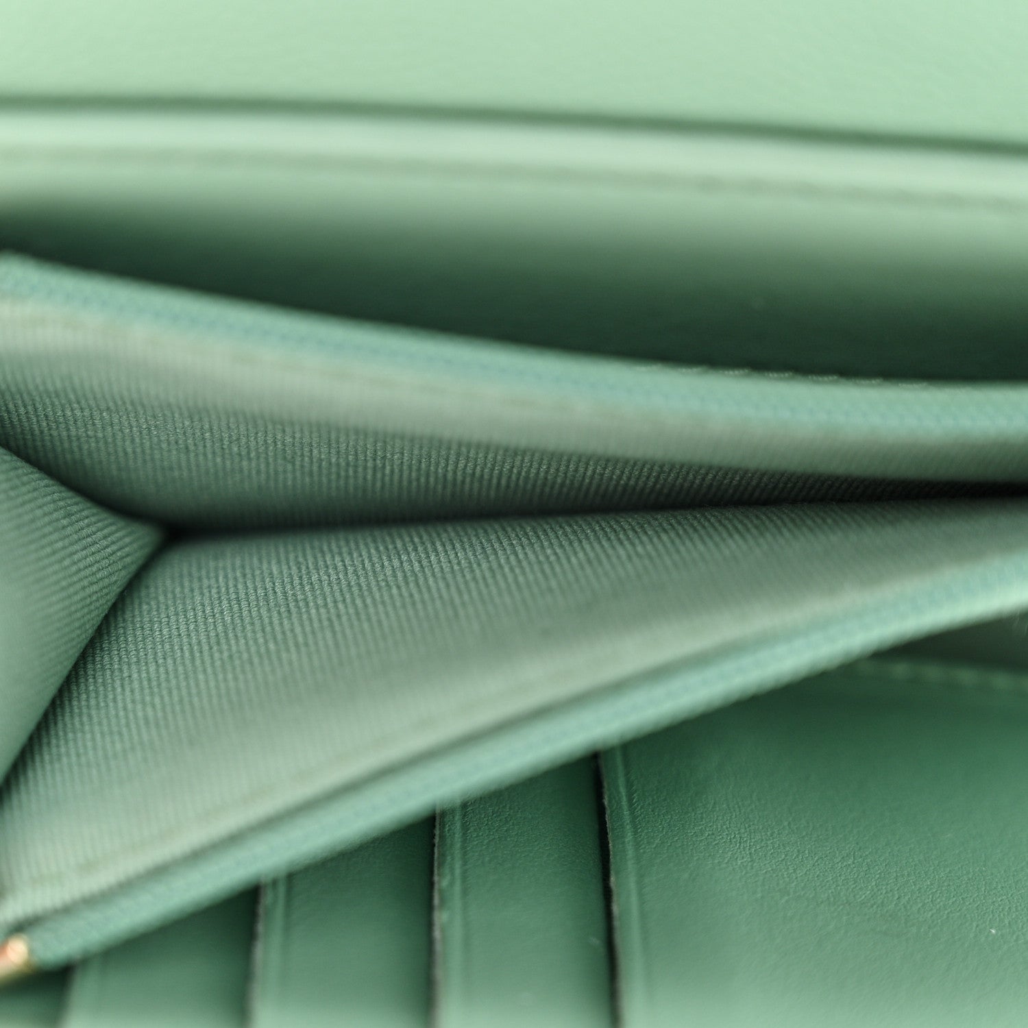 Chanel Caviar Quilted Medium Flap Wallet Light Green 6 of 10