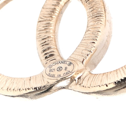 Chanel Crystal Large CC Earrings Gold 4 of 4