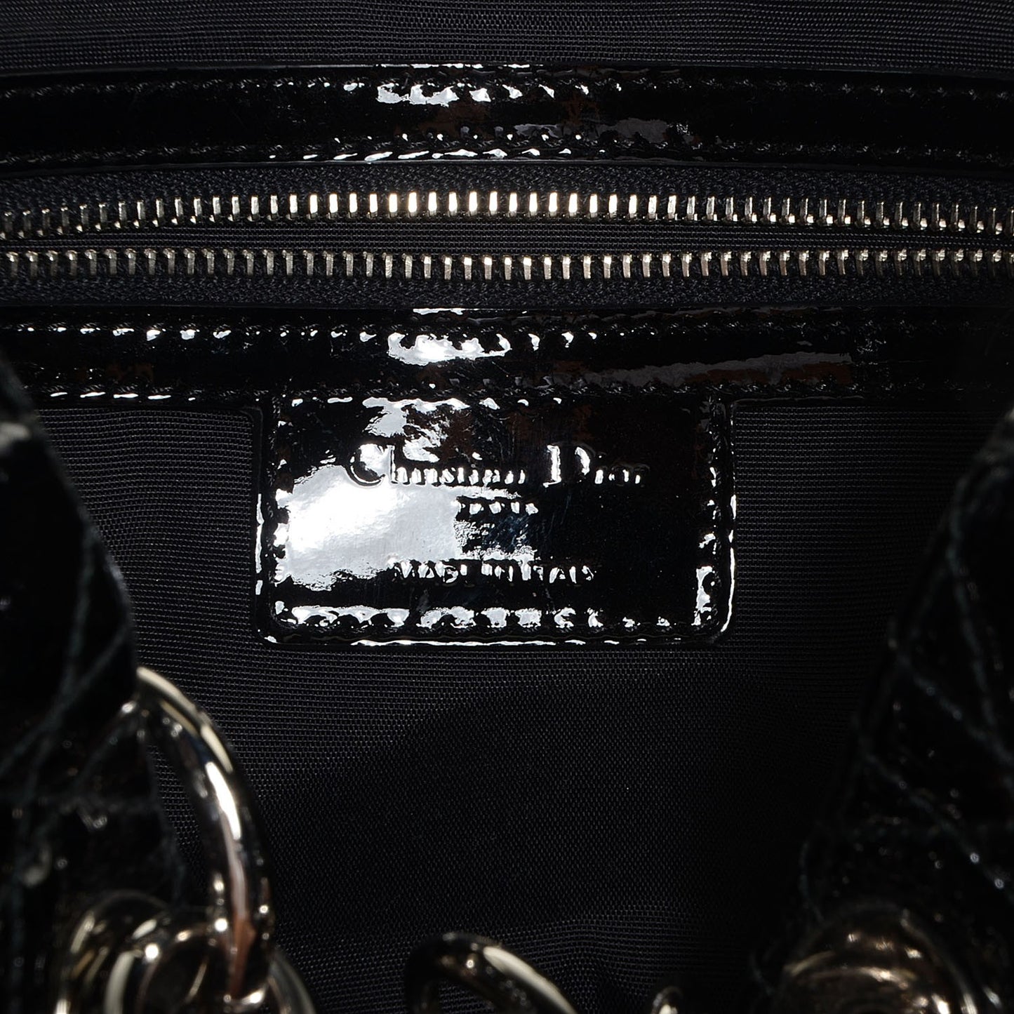 Patent Cannage Dior Soft Shopping Tote Black