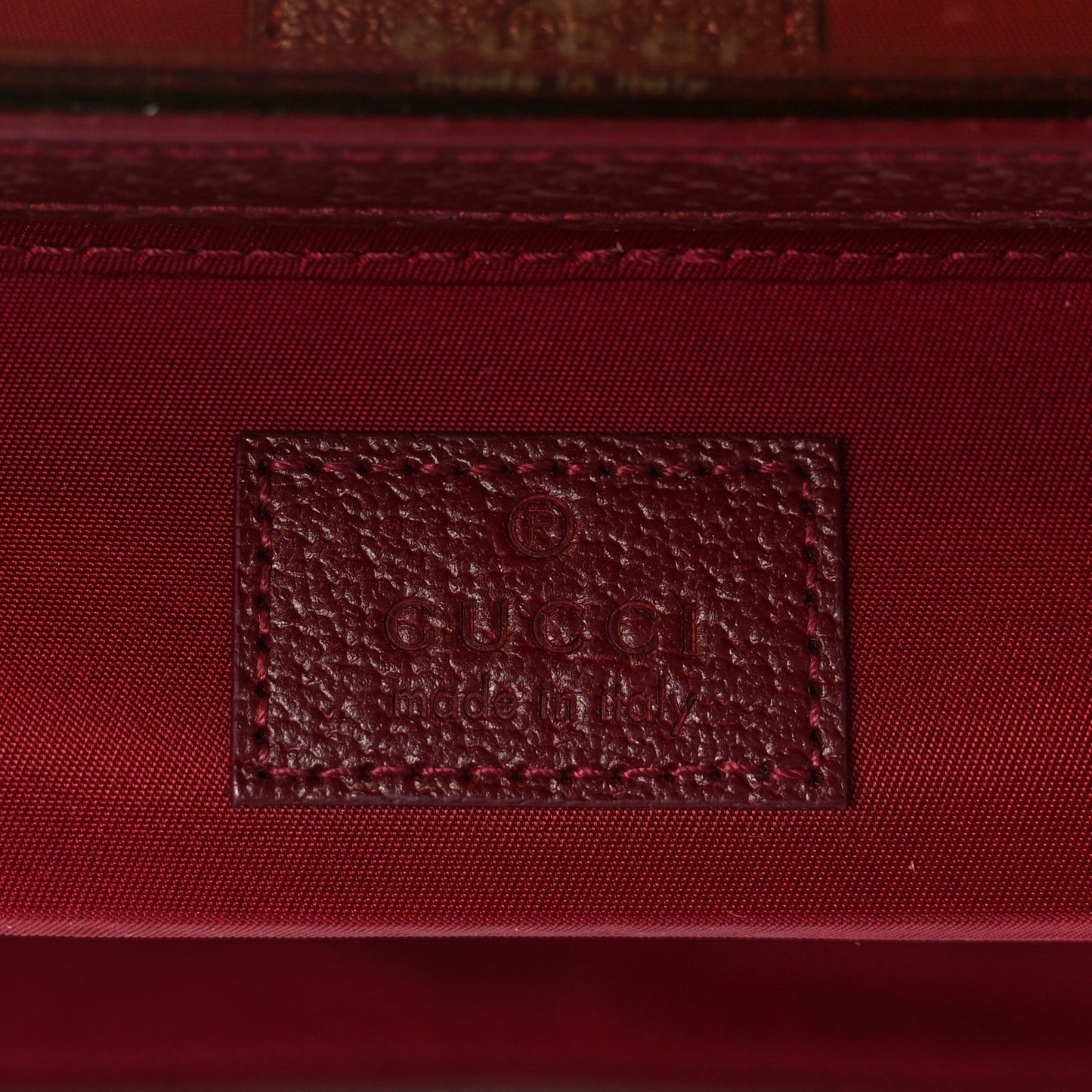 GG Supreme Monogram Ancora Calfskin Vanity Cosmetic Case Beige Ebony Rosso