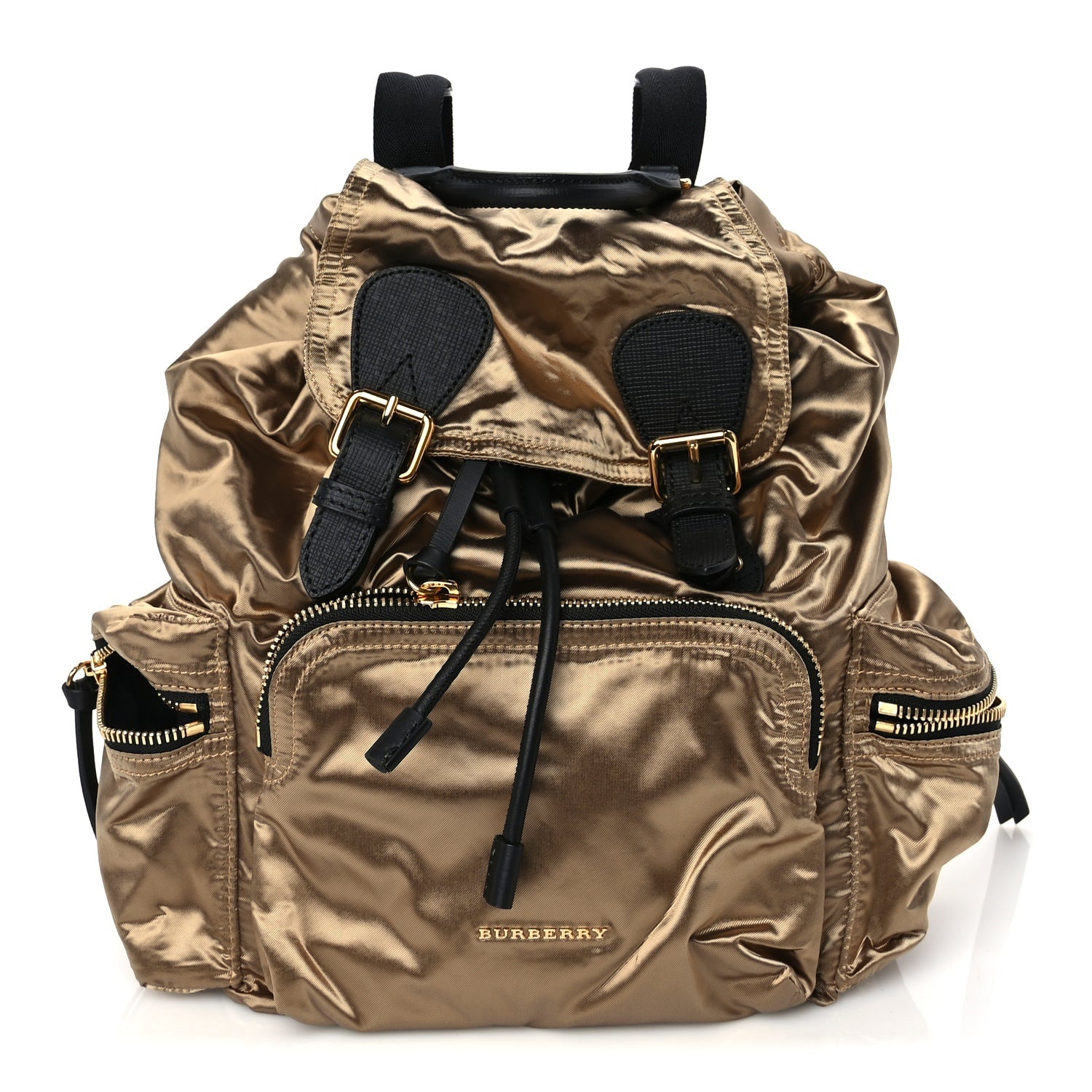 Burberry Nylon Medium Rucksack Runway Backpack Gold Black 1 of 8