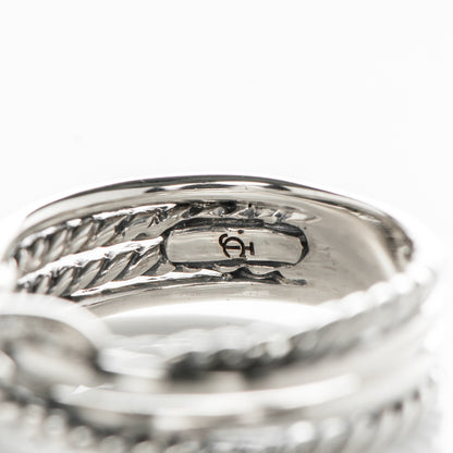 David Yurman Sterling Silver Diamond X Crossover Ring 7.5 6 of 6