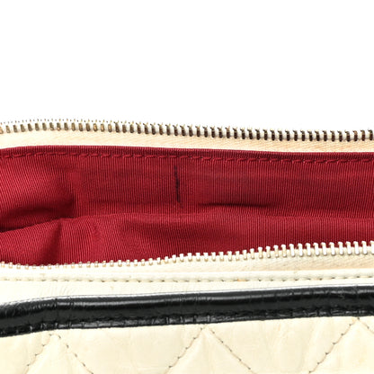 Chanel Aged Calfskin Quilted Medium Gabrielle Hobo Black White 14 of 22