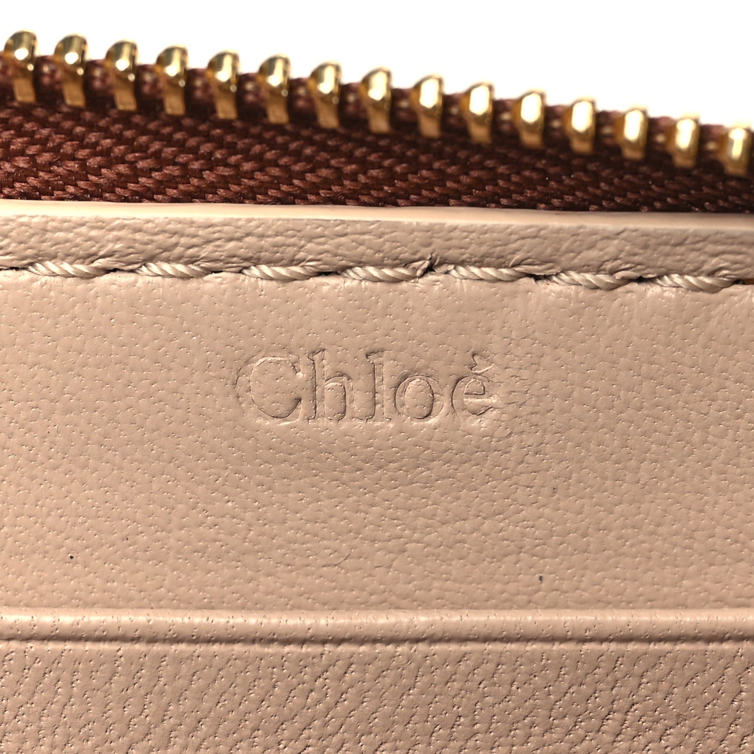 Chloe Grained Calfskin Marcie Long Zip Around Wallet Tan 6 of 7