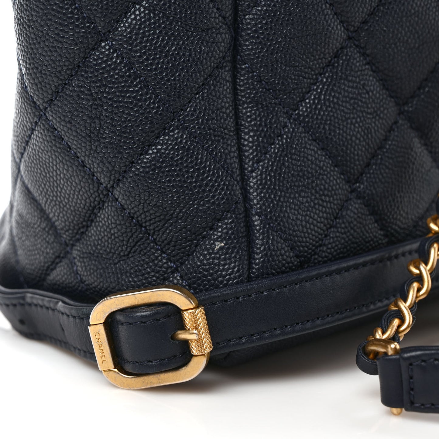Caviar Quilted Filigree Backpack Navy