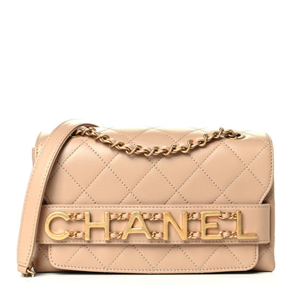 Chanel Calfskin Quilted Small Enchained Flap Beige 1 of 7