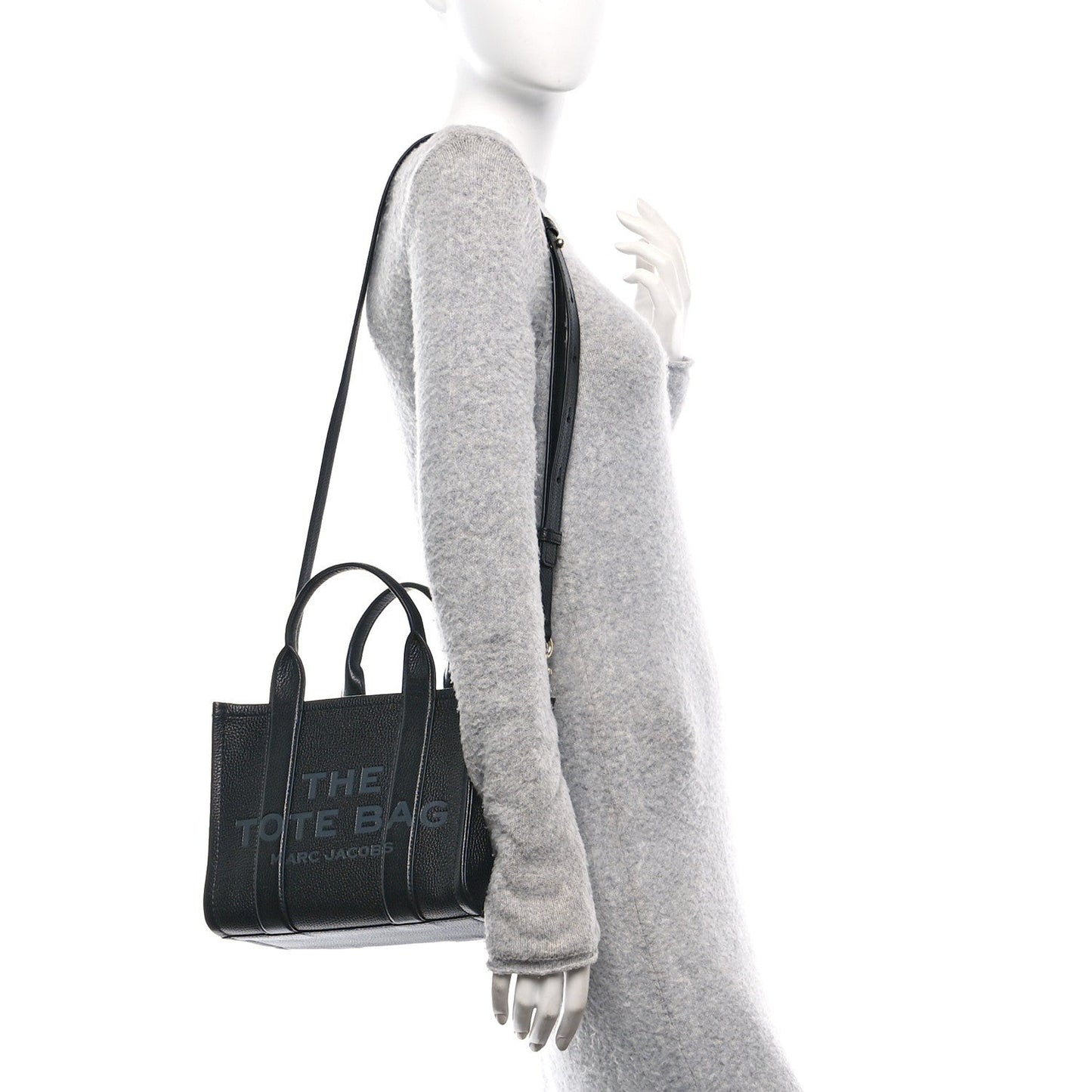Grained Calfskin Small The Tote Bag Black