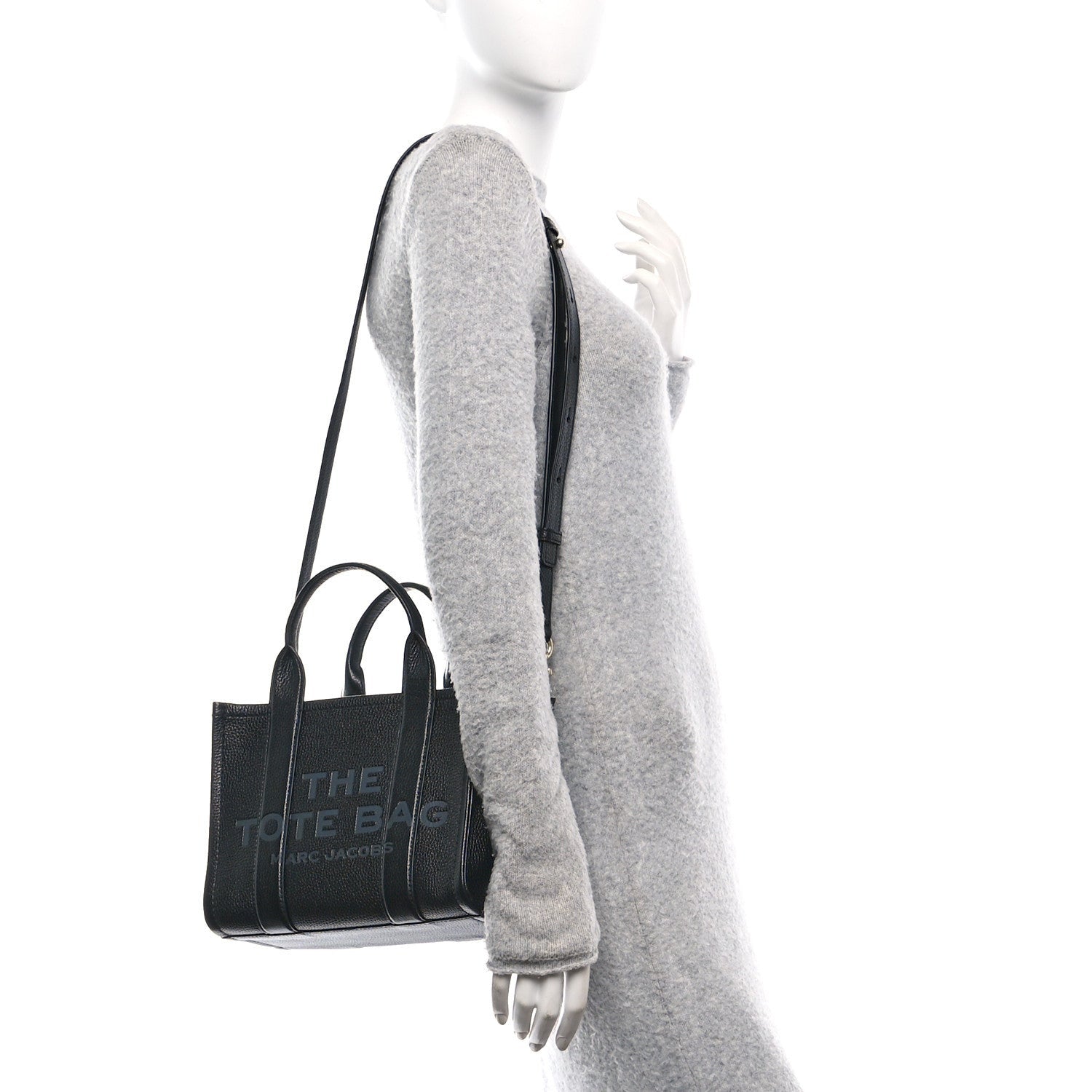 Marc Jacobs Grained Calfskin Small The Tote Bag Black 2 of 7