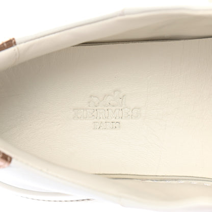 Hermes Calfskin Nappa Dare Sneakers 37 White Rose Dore 8 of 10